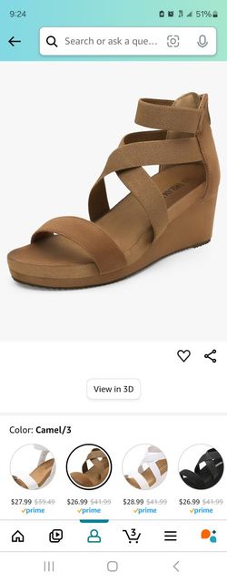 Brown/Tan Wedge Sandal Sz9
