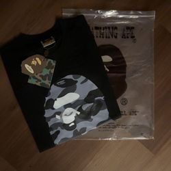 Grey & Black Bathing Ape Tee