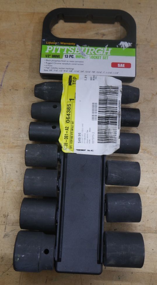 Pittsburgh 1/2" Drive Impact Socket Set Metric, 13 Pc 64(contact info removed)19-2