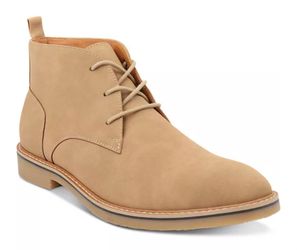 CLUB ROOM, Men's Nathan Faux Suede Lace-Up Chukka Boots, Tan, Men's Size 10