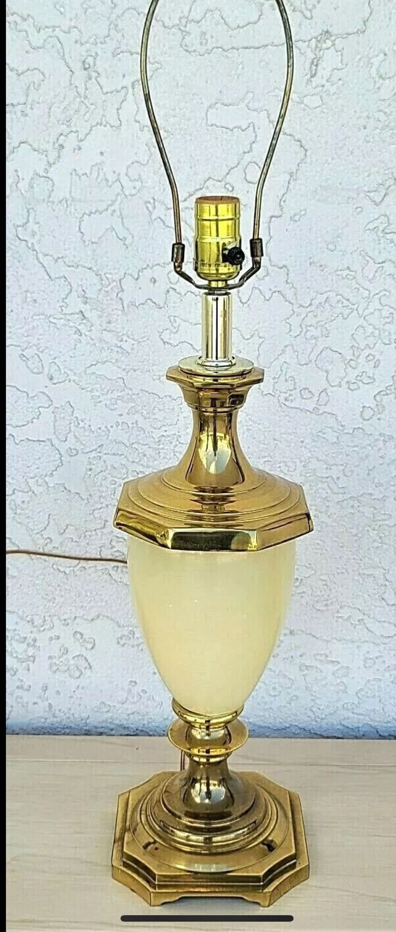 Vintage Art Deco High End Solid Brass and Opaline Table Lamp