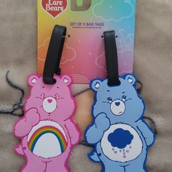 2 Care Bears Luggage Tags - New