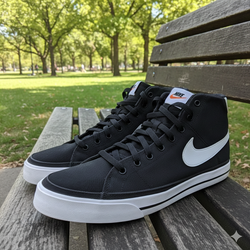 Nike Court Legacy Mid Canvas – Black/White – Size 9.5 – Excellent Condition