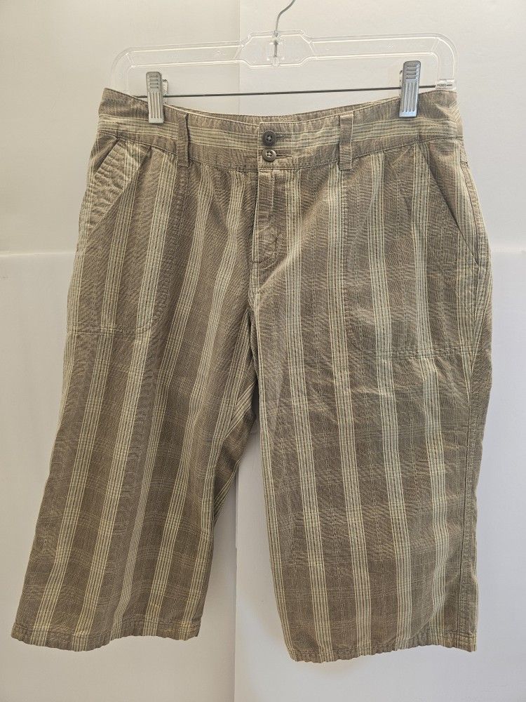 Patagonia Organic Cotton Tan Plaid Bermuda Shorts Size 6