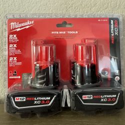 Milwaukee M12 XC3.0 Batteries 2pk