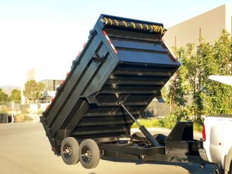 12' Dump Trailer+ 4' Sides. Super Duty Upgrades, Tarp, Toolbox, Side Steps 6000# Axles. 9,990# GVWR 