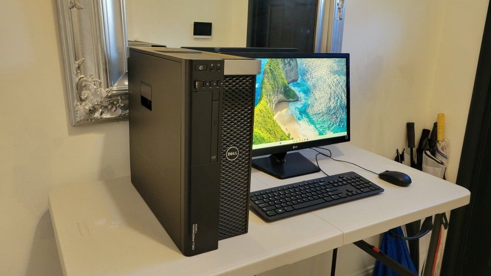Dell Precisión T3600 INTEL XEON ES-1603 @ 2.80 GHZ, 64GB RAM DDR3, 128GB SSD, 1TBHDD. LG 24"screen. W11PRO.