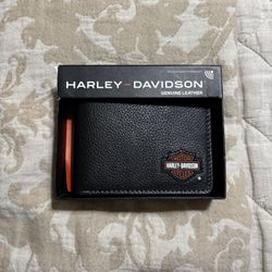 Harley Davidson Genuine Leather Wallet Black