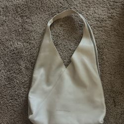Authentic Brunello Cucinelli White Leather Hobo Bag – Monili Trim