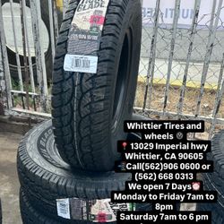 SET OF NEW TIRES, LT215/85R16 ATTURO AT , INCLUDING MOUNTING AND BALANCING. ASK ME FOR ANY SIZE OR BRAND, LLANTAS NUEVAS