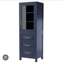 Dark blue solid wood cabinet