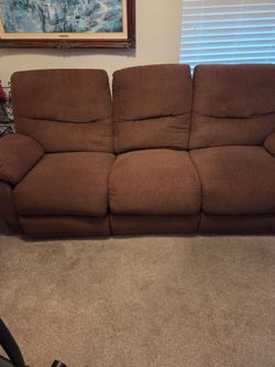 Brown Electric Reclining Sofa