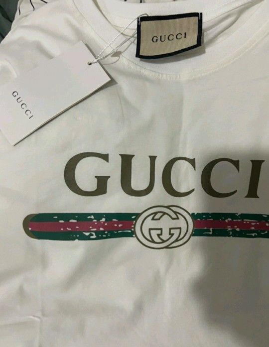 Gucci Men's And Women's Shirts White Size Medium