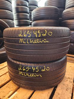 265 45R 20 MICHELIN LATITUDE TOUR HP TIRE 2654520 USED TIRES (PAIR) MOUNT BALANCE INCLUDED