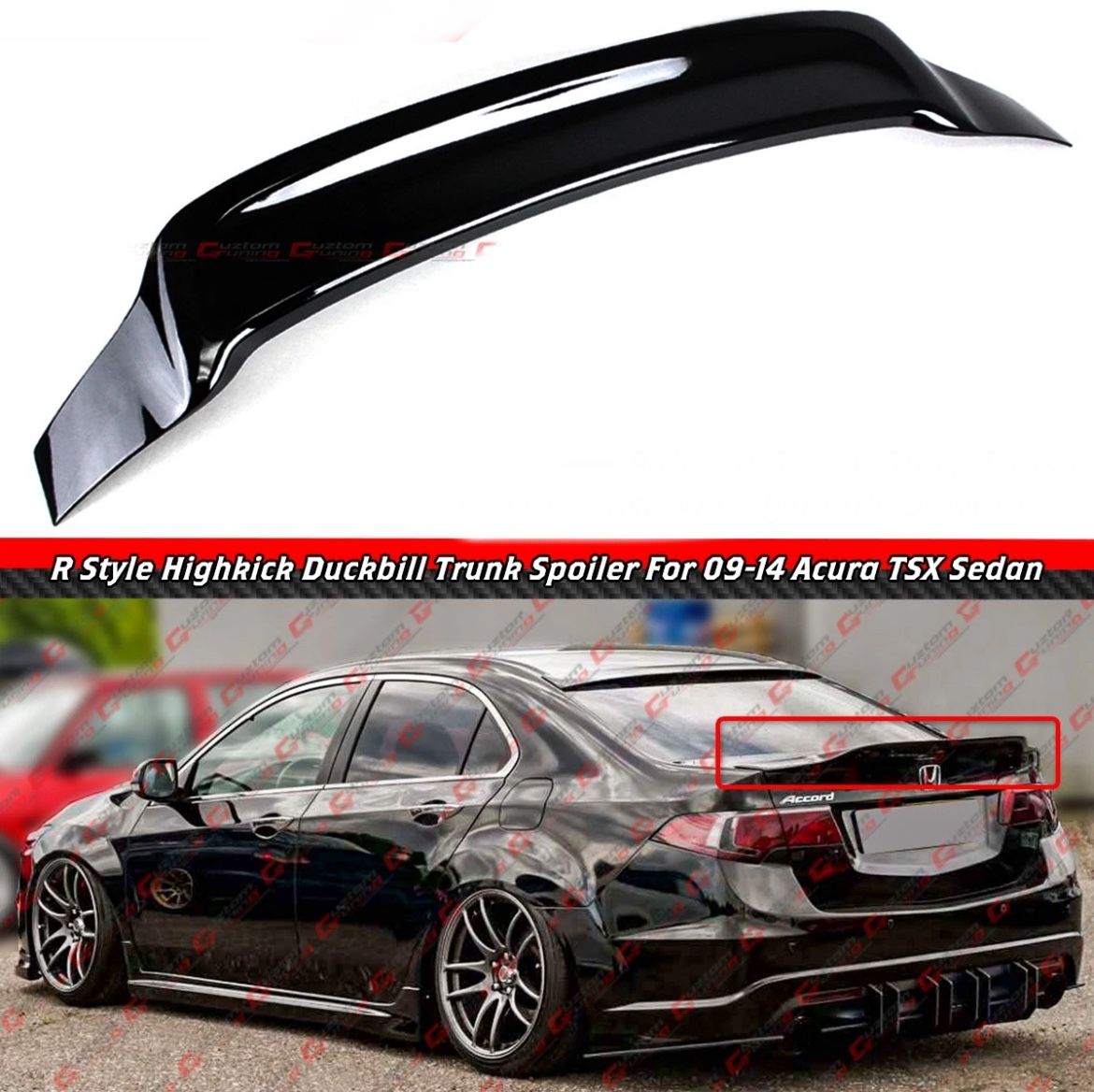 09-14 Acura TSX Gloss Black Duckbill Trunk Spoiler