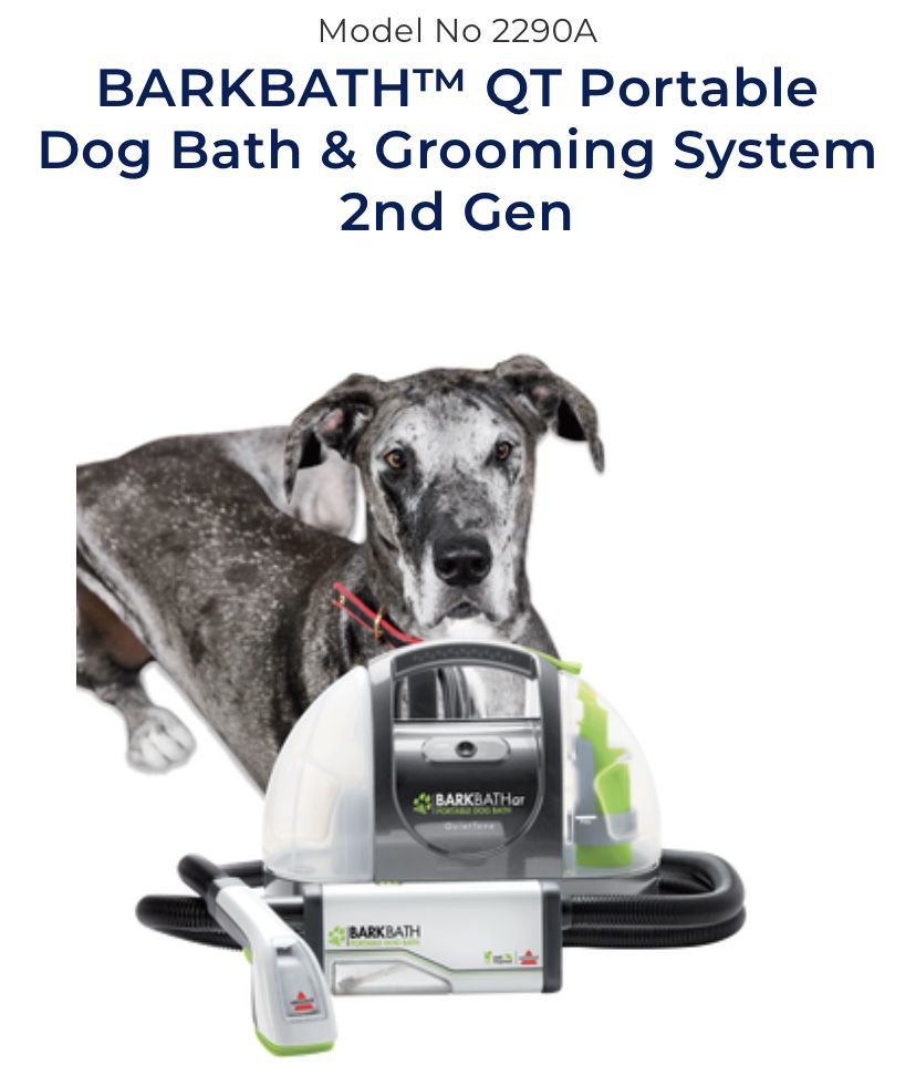 Bissell BARKBATH QT – QuietTone Portable Dog Bath and Grooming System, 2nd Gen, 2290A