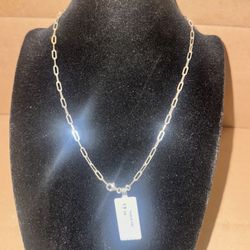 PAPERCLIP CHAIN .925 Filled 14k Gold 16in Chain W/ Tags