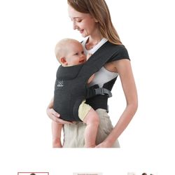 Newborn Carrier, MOMTORY Baby Carrier(7-25lbs), Cozy Baby Wrap Carrier, with Hook&Loop for Easily Adjustable, Soft Fabric, Deep Grey