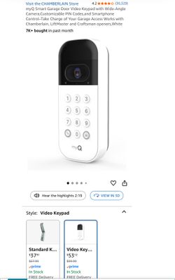 MyQ Smart Garage Video Keypad Opener