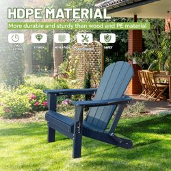 Adirondack Chair, Plastic Adirondack Chairs, HDPE Adirondack Chair, Folding Adirondack Chairs,Outdoor Chairs with Cup Holder for Lawn Patio Deck Fire 