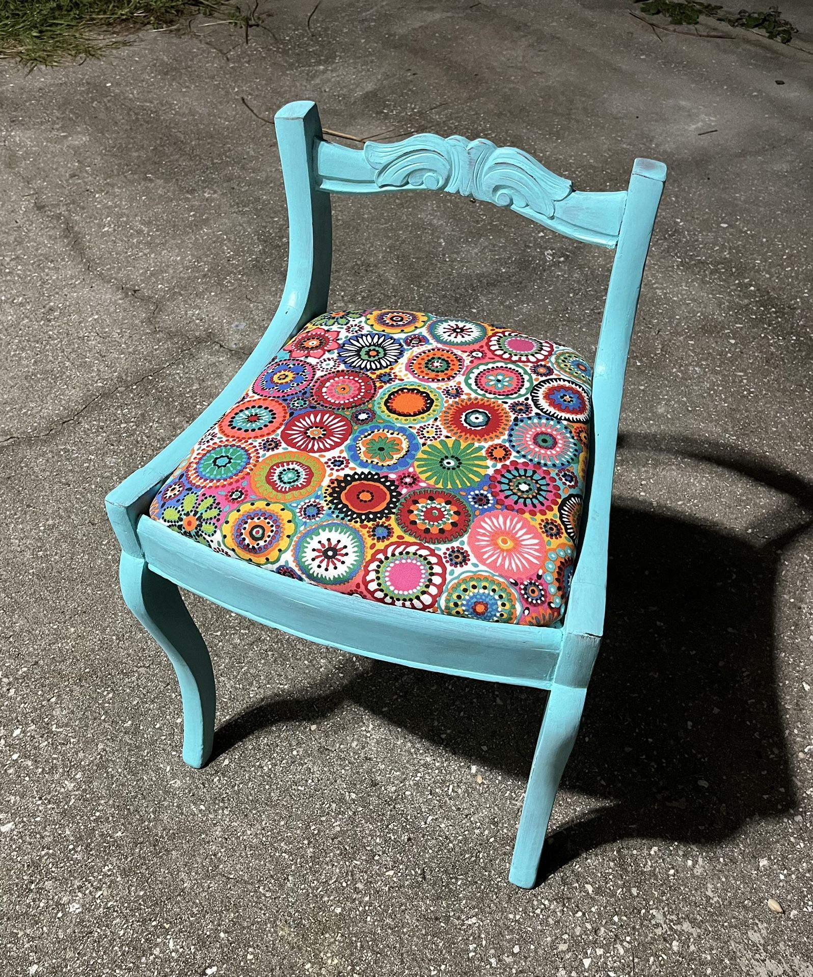 Wooden Vanity Chair New Upholstery Fabric