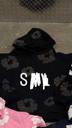 Black on black Demni tear hoodie size small