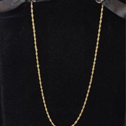 14K Gold Plated Sterling Silver Twist Necklace 