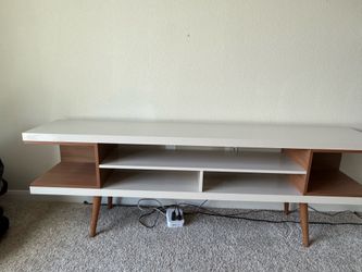 Manhattan Comfort Utopia 70.5” TV Stand - Off White & Maple - Excellent Condition