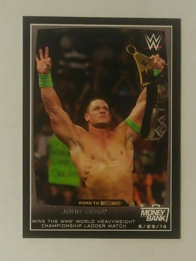 2015 Topps Wwe Road To Wrestlemania John Cena #31 Card World Heavyweight Championship Ladder Match Money Bank Collectible Sports