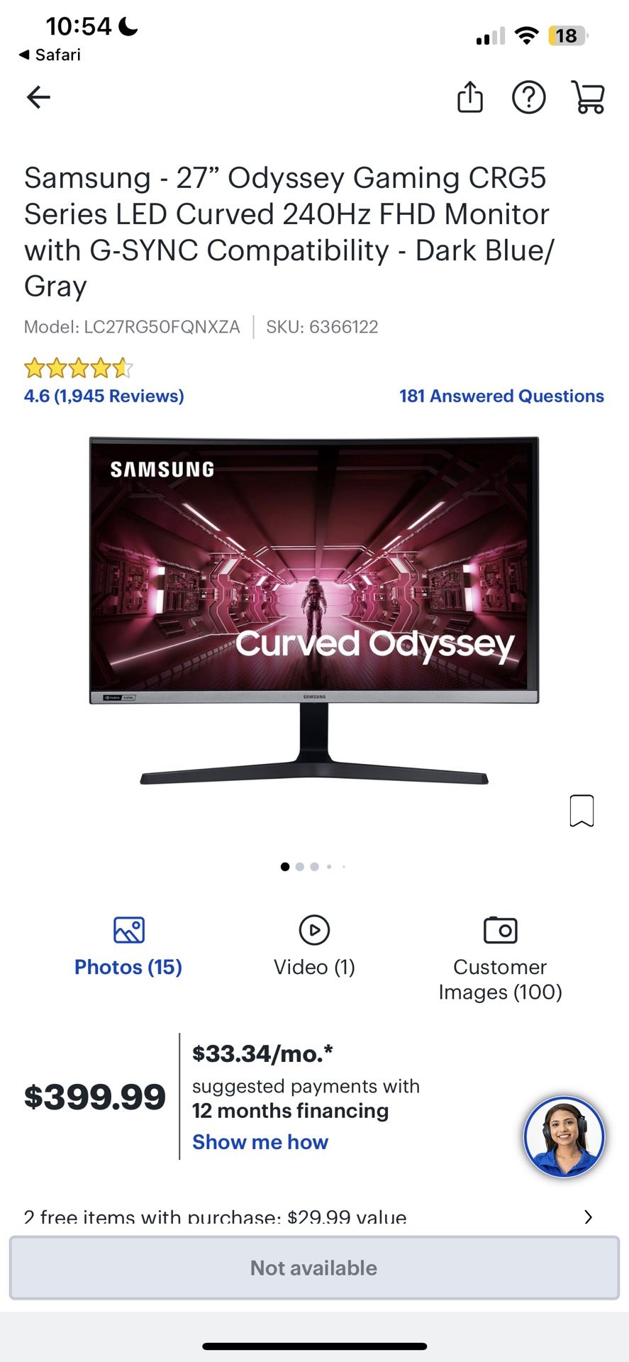 27" Curved Monitor 240Hz