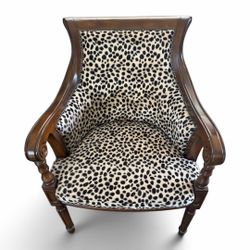 Gainwell Furniture Co. Cheetah Print Accent Chair – Wood & Nailhead Trim