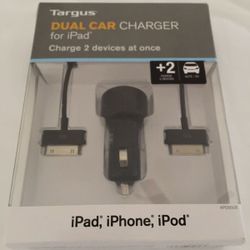 Targus Dual Car Charger iPhone, iPad, iPod Brand New