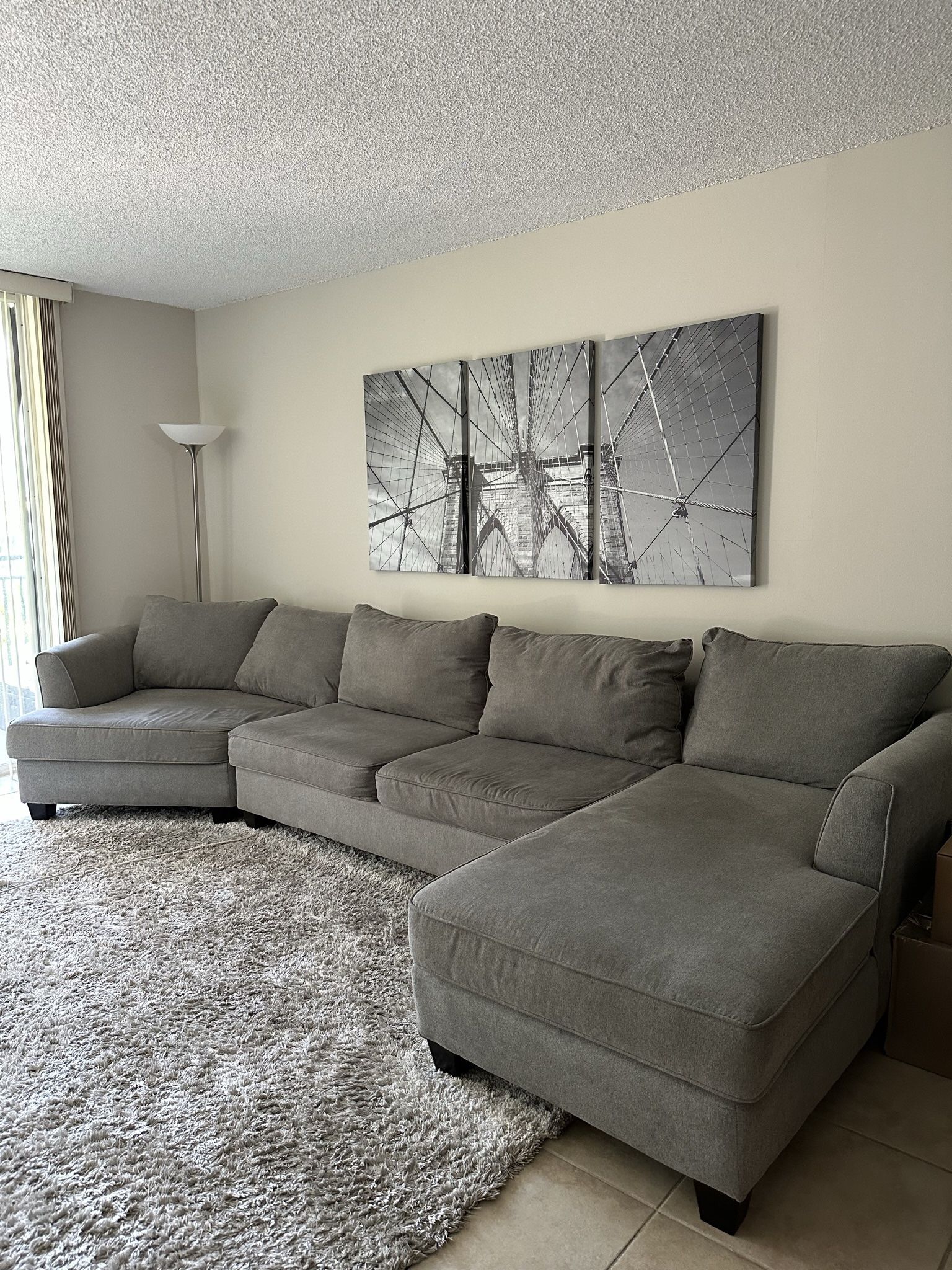 Large Grey Pull Out Sofa
