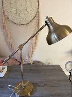 Brass Desk Lamp with USB Port