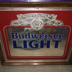 Vintage 1990 “Budweiser Light” Mirror Frame