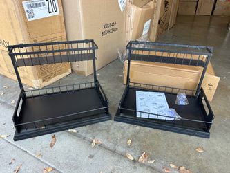 2 packs Under Sink Organizer, L-Shaped 2 Tier Pull Out Cabinet Organizer