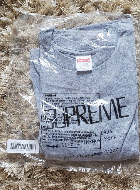 BRAND NEW | Supreme T-Shirt "Anno Domini" Heather Grey, Size X-Large (XL) SS21 Tee Shirt Tshirt