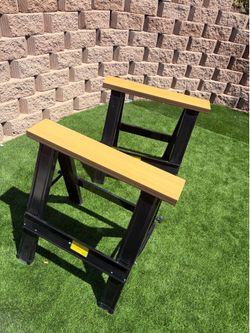Heavy-Duty Folding Sawhorses – Set of 2 – Great Condition