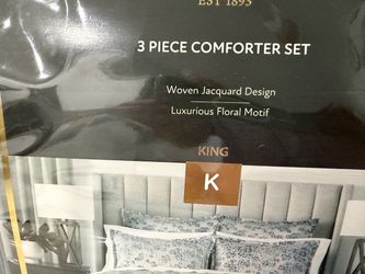 King 3-Piece Comforter Set Woven Jacquard Floral