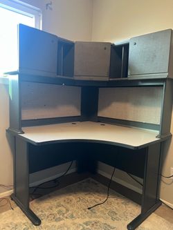 Corner desk with cabinets