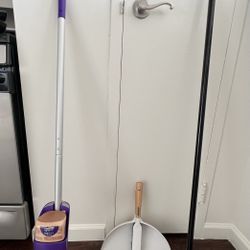Cleaning Tools Set: Broom, Swiffer Wet Jet, Brush, and dustpan
