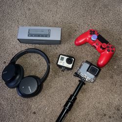 Sony Headphones, Bose Soundlink, GoPro 7 And 3, Ps4 Controller