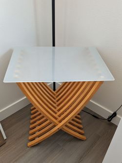 Glass top side table
