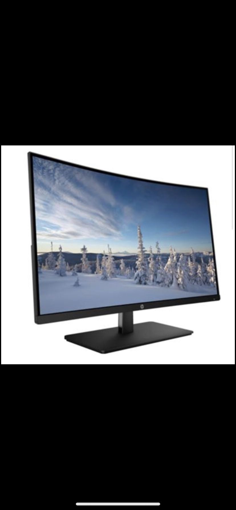 HP 27B Curved Display Monitor & VIVO Black Fully Adjustable Computer Monitor and Laptop Desk Mount