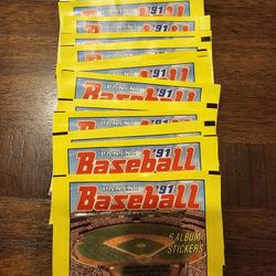 (20) 1991 Panini Baseball Sticker Cards Packs 