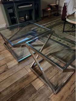 Glass Coffee table & end table set