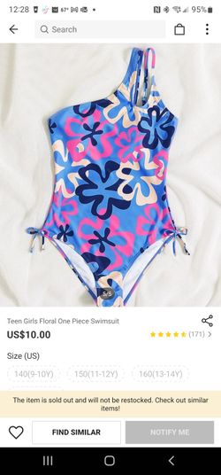 Teen Girls Floral One-piece Swimsuit
