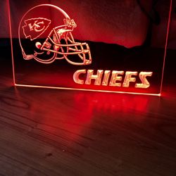 KANSAS CITY CHIEFS LED NEON RED LIGHT SIGN 8x12