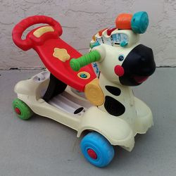 Colorful Zebra Shaped Push Walker / Ride-On Scooter Can Be Switched Over Easily (No Lights or Sound) + Toy Lawn Mower for Kids or Your Little Ones