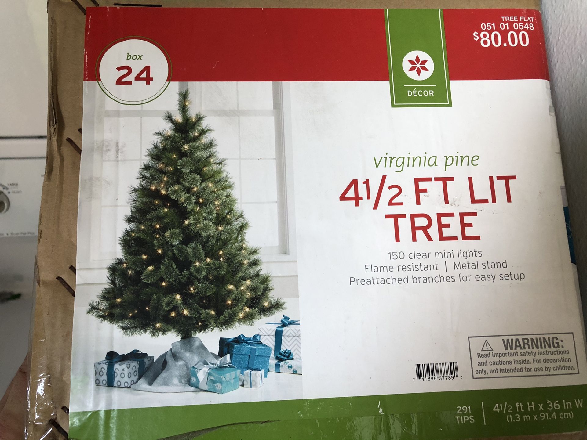 $30 for 4.5 Ft Prelit Virginia Pine Christmas Tree